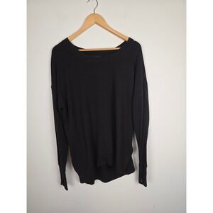 Athleta Coaster Luxe Sweatshirt‎ Black Long Sleeve Relaxed Fit Women's Size L